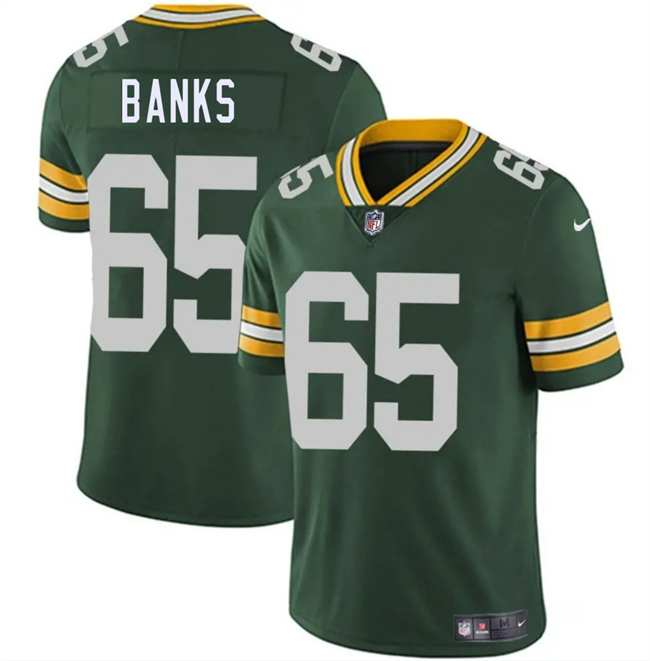 Men's Green Bay Packers #65 Aaron Banks Green 2025 Vapor Untouchable Limited Stitched Jersey